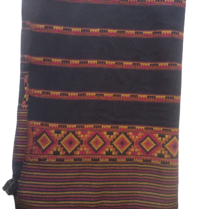 Hand Woven PASHMINA BLACK  Shawl Beautiful Hand Woven Embroidered FOR Women