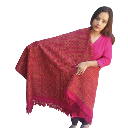 Hand Woven PASHMINA MAROON  Shawl Beautiful Hand Woven Embroidered FOR Women