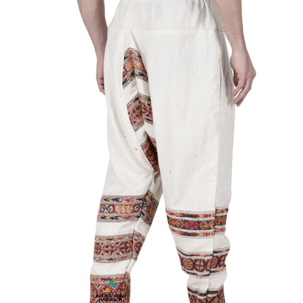 yoga pajama for men loose white 3 patti