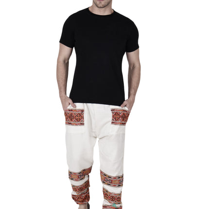 Pajama for men white 3 patti