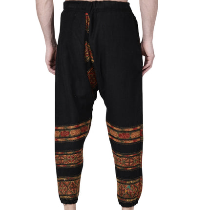 loose pajama pants men's Loose fit loose pajama pants mens yoga pajama for men loose black 3 patti