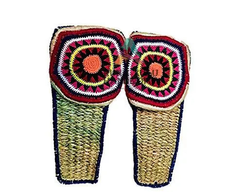 ARUNA Unisex Kullu Multicolour Jute Shoes for Kitchen Temple.