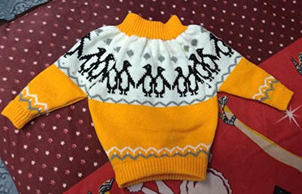 PURE WOOL HAND KNITTED FULL SLEEVE SWEATER FOR 2 YEAR TO ALL AGES yellow