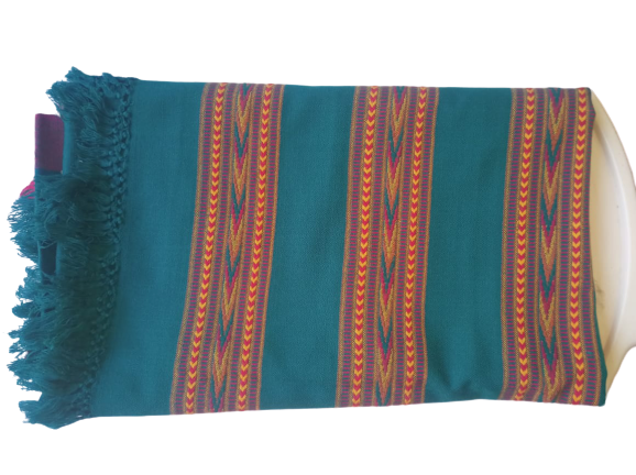 ANGORA Shawl with Beautiful TRIPLE BORDER Kullu Weaving Designed for Women.