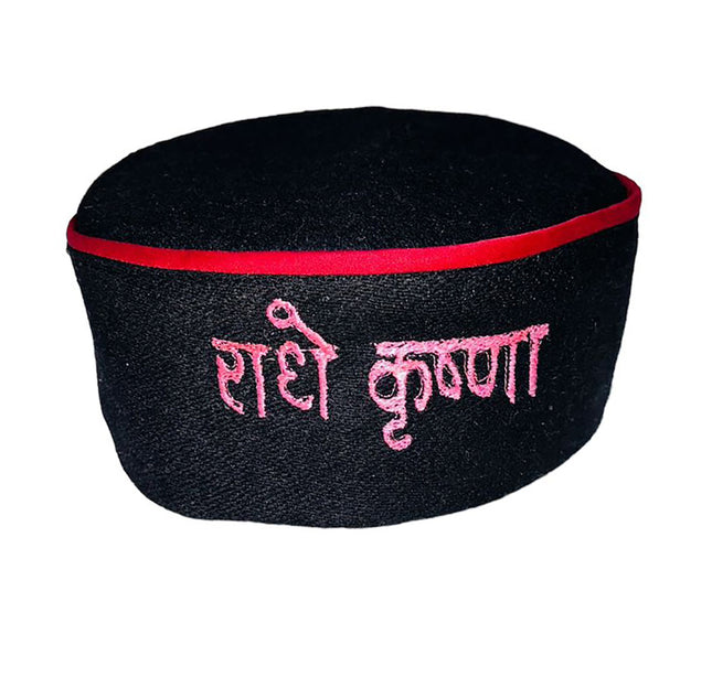 Pahadi cap online Himachali Patti Woolen Topi Radhe Krishna logo