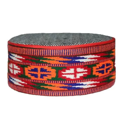 manali handicrafts Pahari Cap,himachali topi FINE HANDMADE KULLU BORDER CAP