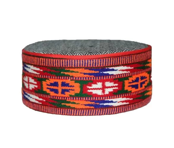 manali handicrafts Pahari Cap,himachali topi FINE HANDMADE KULLU BORDER CAP