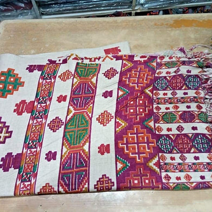 Pure Yak Wool Pashmina Kinnauri Triple Border printed shawl