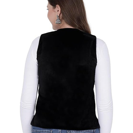 Nehru jacket women with embrodery work black