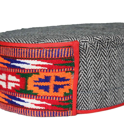 manali handicrafts Pahari Cap,himachali topi FINE HANDMADE KULLU BORDER CAP manali cap