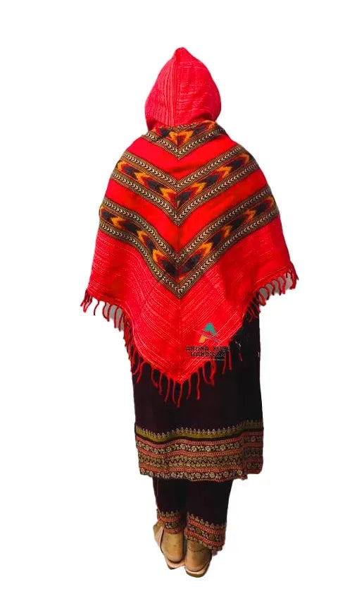 kullu shawl woolen poncho wrap with hood for women wool poncho sweater india
