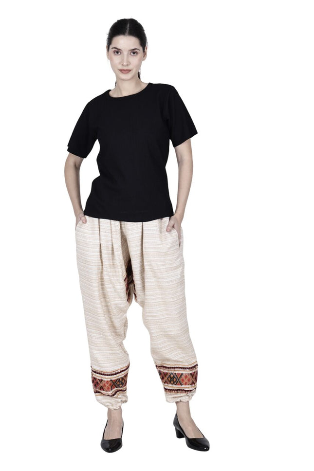loose yoga pajama white singal patti