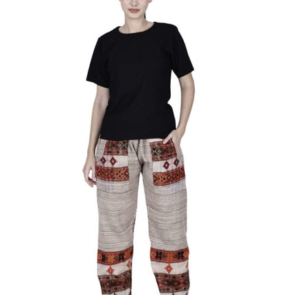 These woolen pajamas made with kullu shawls also called hippie pajama for men women pyjamas for ladies online India buy kullu kinnauri design pant 3 patti design