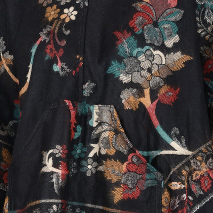 Kashmiri poncho woolen poncho with hood for ladies black