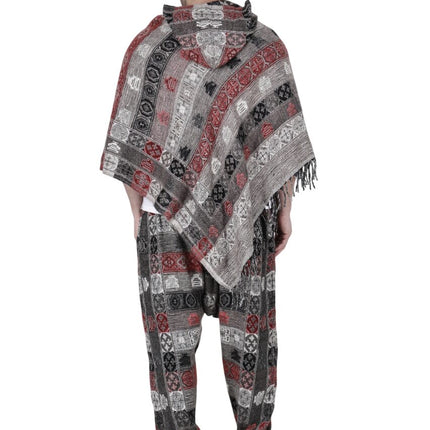 kullu shawl woolen poncho and pajama combo for men