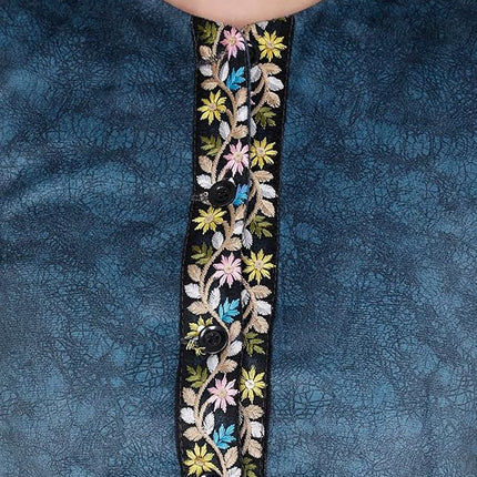 Nehru jacket women with embrodery work blue