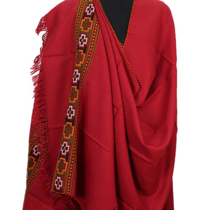 Kullu Kinnauri  Handcrafted Shawl Pure Wool Handwoven Embroidered Women