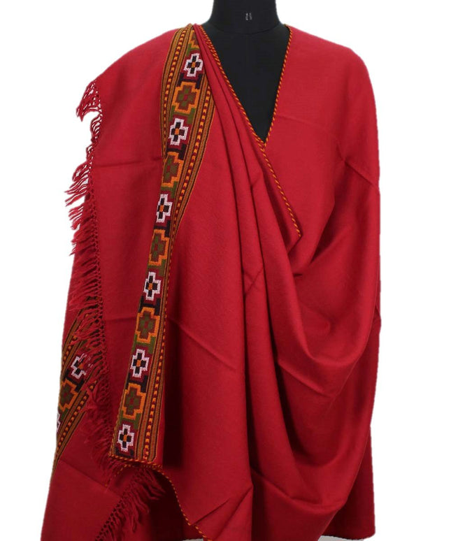 Kullu Kinnauri  Handcrafted Shawl Pure Wool Handwoven Embroidered Women