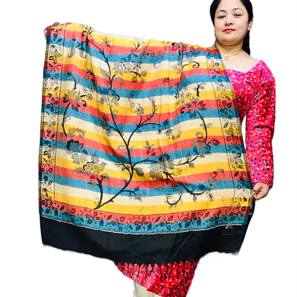 kashmiri pashmina shawl both side usable black