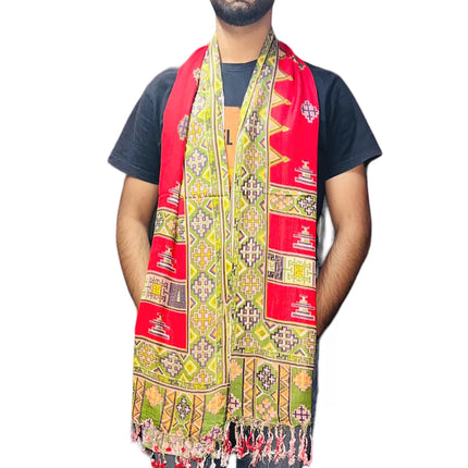 kinnauri design muffler red