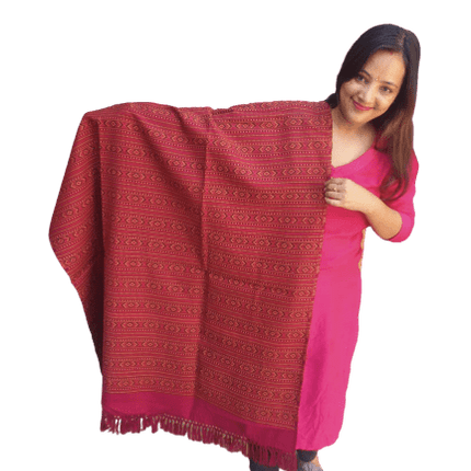 Hand Woven PASHMINA MAROON  Shawl Beautiful Hand Woven Embroidered FOR Women