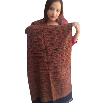 Hand Woven PASHMINA black  Shawl Beautiful Hand Woven Embroidered FOR Womne