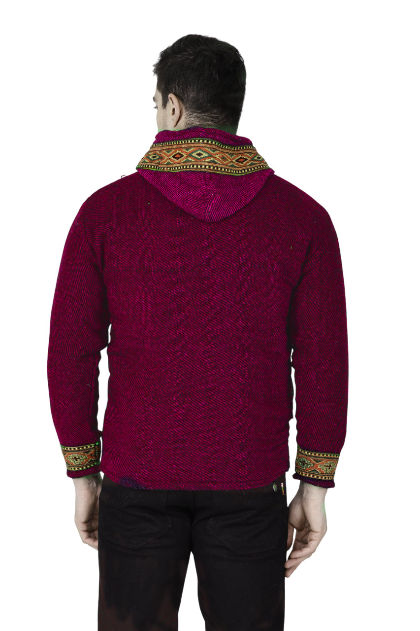 ZIPPER Jacket for MEN & Women maroon with kullu border