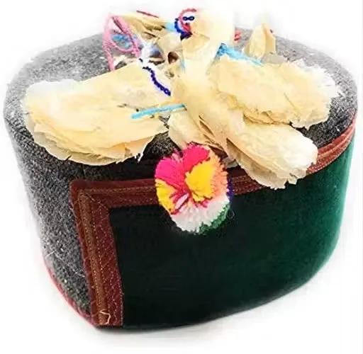 himachali topi with flower kinnauri topi with flower price kullu cap kullu topi himachali topi himachali cap kullu cap design himachali kullu topi cap images online india kullu cap online himachali topi online Unisex (Pahari Cap,himachali topi kullu Cap) GREEN KINNAURI CAP WITH FLOWER ON TOP Pahadi cap Pahari cap Pahadi topi Pahari topi Pahadi topi online Pahari topi online himachali cap online kullu cap online