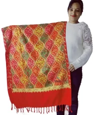 Kashmiri stole embroidered stoles online kashmiri stoles online india kashmiri aari work stoles online kashmiri pashmina stole Kashmiri stole kullu stoles kashmiri stole embroidered shawl embroidered stole red shawl red stole woolen shawl casmere shawl